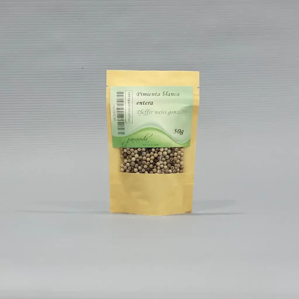 Pimienta blanca entera / ecológica / 50g